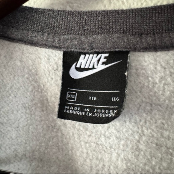 Nike Crewneck Men's Gray Embroidered Logo Sweatshirt Brushed Back Fleece XXL EUC - Picture 6 of 11